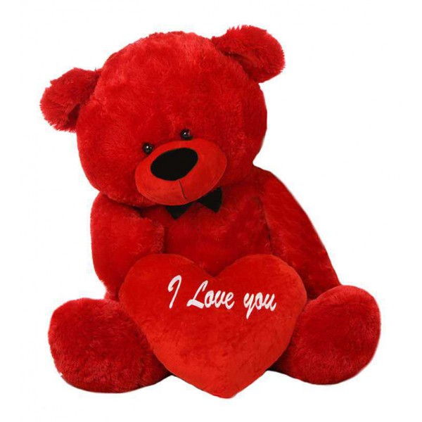 Red 3.5 Feet Big Teddy Bear with a Red I Love You heart